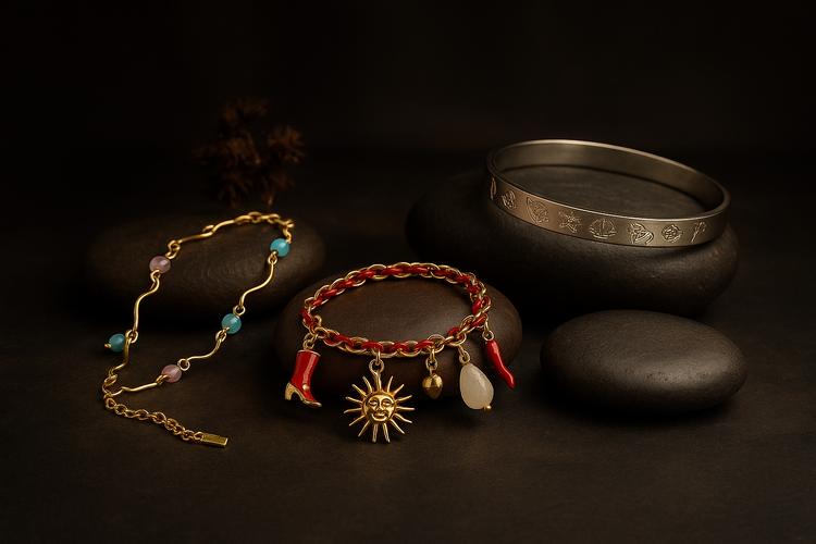 Bracelets en acier inoxydable colorés.